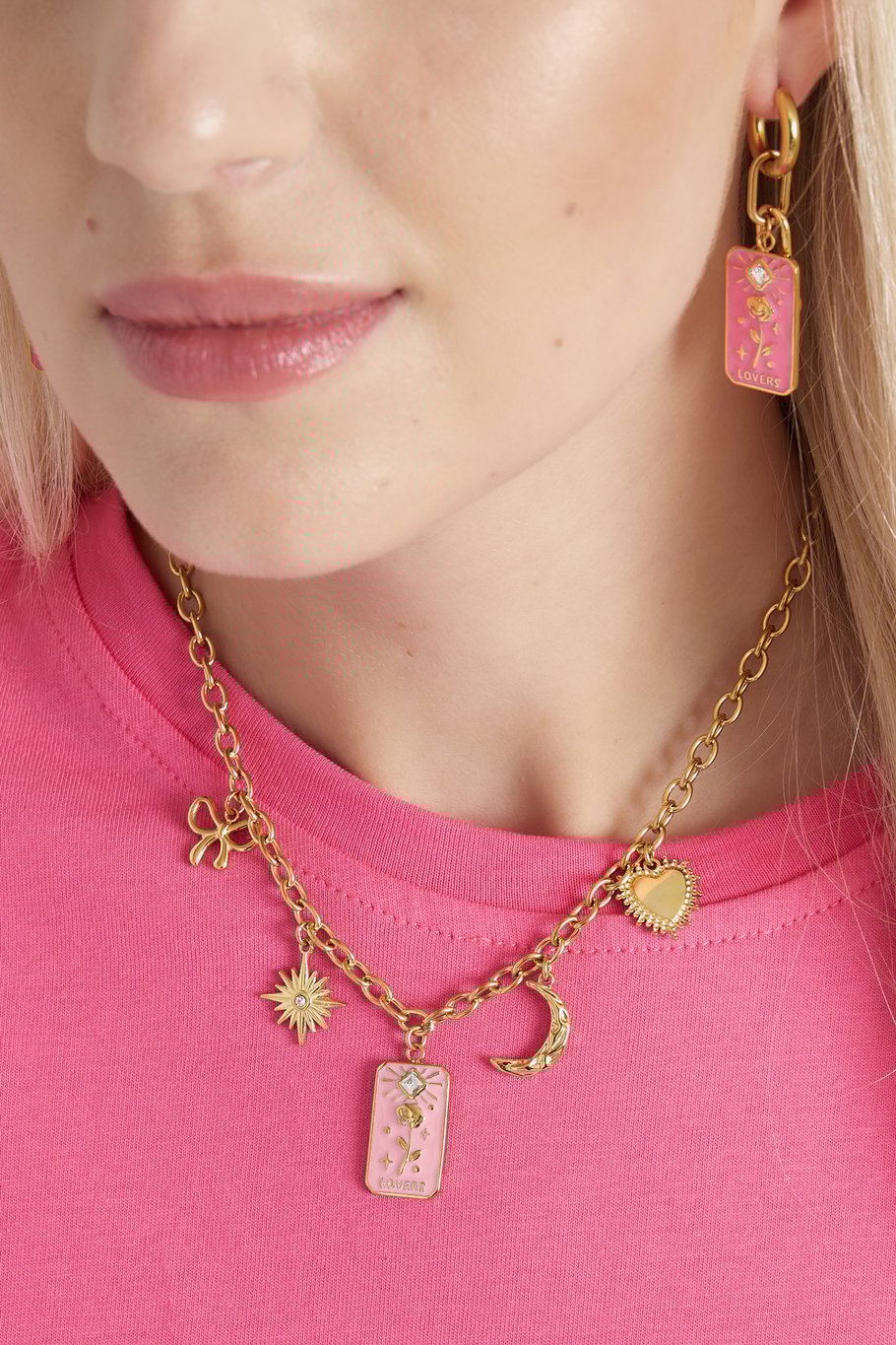 rose lovers charm necklace h5Picture2